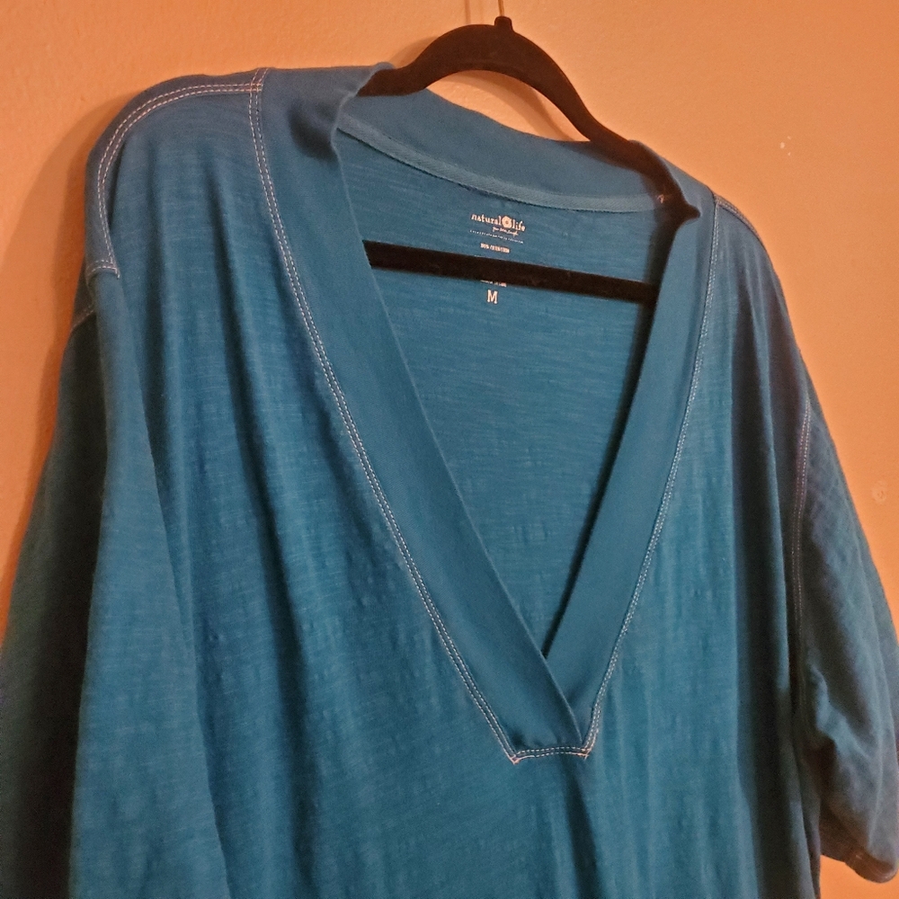 NATURAL LIFE Charlie Blue Oversized Vneck Short Sleeve Loungewear Pj's Jumper M - Picture 5 of 10